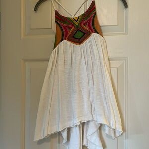 Free People white beach date tank top EUC Small
